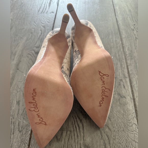 NWOT Sam Edelman Celia Cream Snake Print Heel: Never Worn - Picture 4 of 7